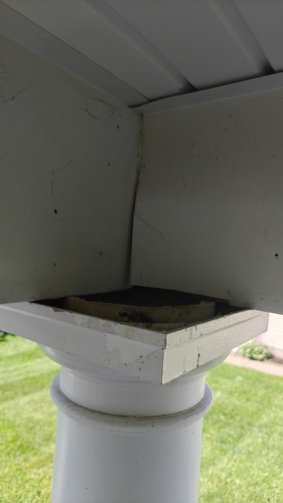 exposed bird access porch